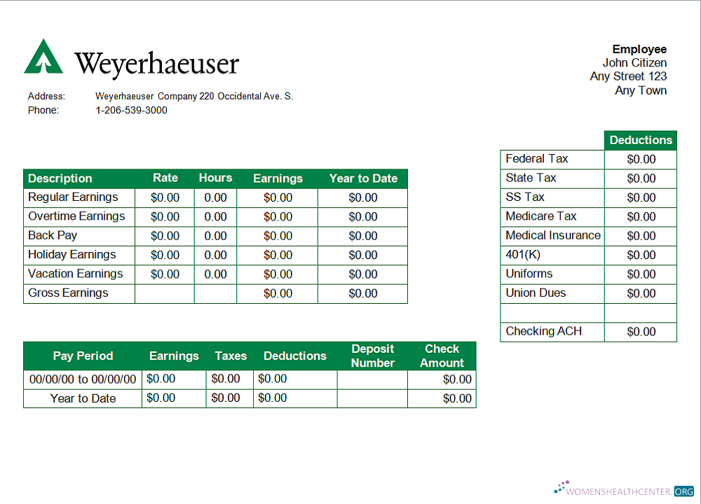 Download USA forest and paper company employee sheet Photoshop template